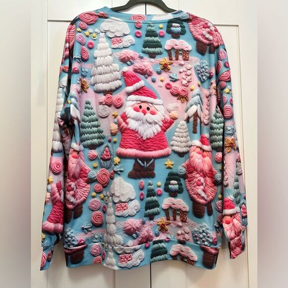 Festive Santa and Tree Christmas Holiday Sweater Sz XL NEW! - Picture 2 of 4